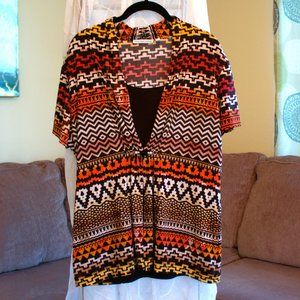 Notations | Multi Pattern Short Sleeve Top
